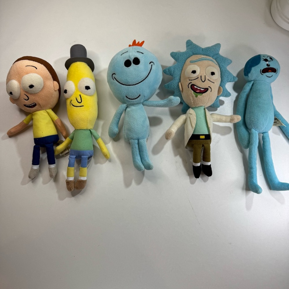 Rick and Morty Plush Lot (5) 2016-2017 Adult Swim Cartoon Network Rick Morty